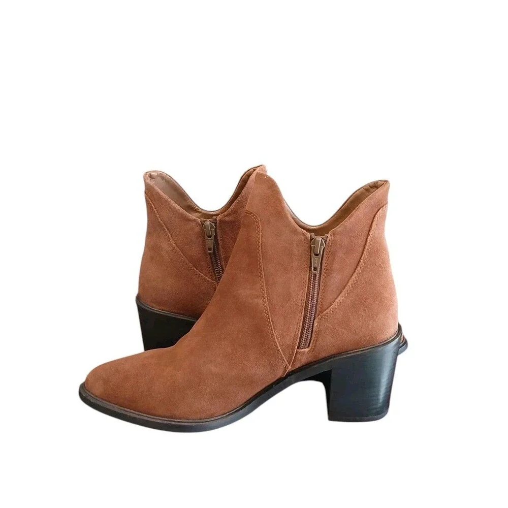 New Seychelles Pretty Little Bird Suede Bootie/Boots Cognac Brown Sz 8 Festival